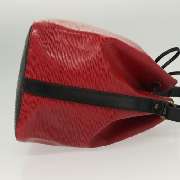 LOUIS VUITTON Epi Petit Noe Bag BiColor Black Red M44017 LV Auth 134840