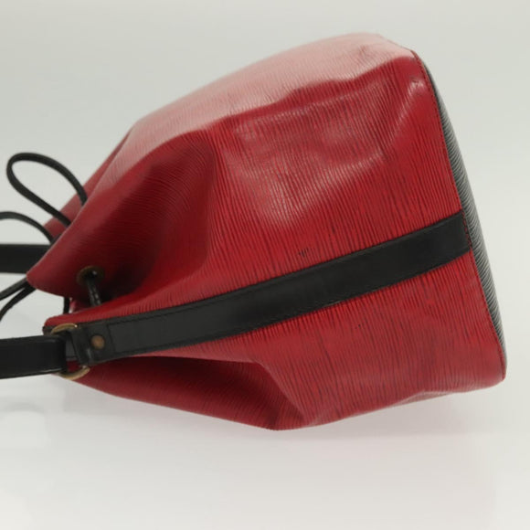 LOUIS VUITTON Epi Petit Noe Bag BiColor Black Red M44017 LV Auth 134840