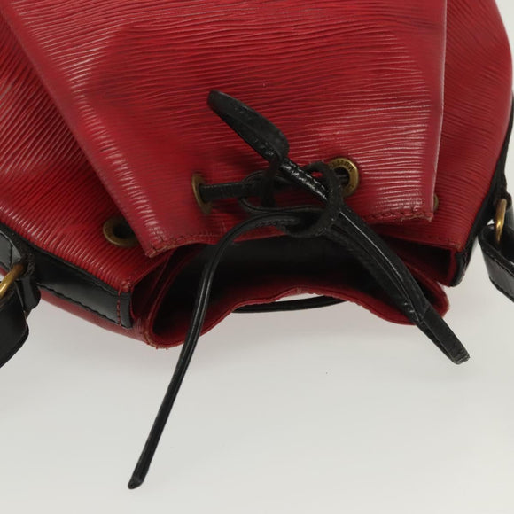 LOUIS VUITTON Epi Petit Noe Bag BiColor Black Red M44017 LV Auth 134840