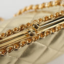 CHANEL Matelasse Chain Shoulder Bag Leather Gold CC Auth 134853SM-18
