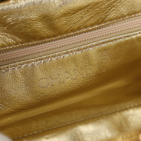 CHANEL Matelasse Chain Shoulder Bag Leather Gold CC Auth 134853SM