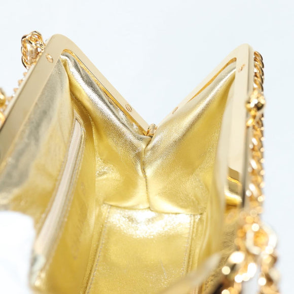 CHANEL Matelasse Chain Shoulder Bag Leather Gold CC Auth 134853M