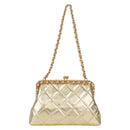 CHANEL Matelasse Chain Shoulder Bag Leather Gold CC Auth 134853M-13