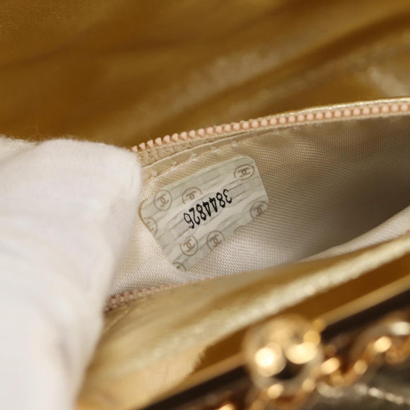 CHANEL Matelasse Chain Shoulder Bag Leather Gold CC Auth 134853M