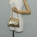 CHANEL Matelasse Chain Shoulder Bag Leather Gold CC Auth 134853SM-23