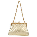 CHANEL Matelasse Chain Shoulder Bag Leather Gold CC Auth 134853SM-2