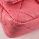 CHANEL Matelasse Chain Shoulder Bag Leather Pink Gold CC Auth 134854M-15