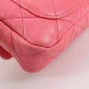 CHANEL Matelasse Chain Shoulder Bag Leather Pink Gold CC Auth 134854M-17