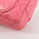 CHANEL Matelasse Chain Shoulder Bag Leather Pink Gold CC Auth 134854M-18