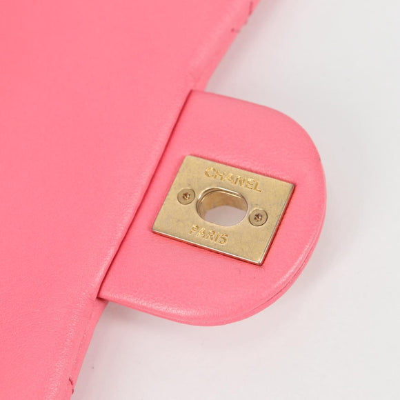 CHANEL Matelasse Chain Shoulder Bag Leather Pink Gold CC Auth 134854M