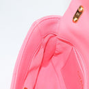 CHANEL Matelasse Chain Shoulder Bag Leather Pink Gold CC Auth 134854M-23