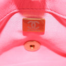 CHANEL Matelasse Chain Shoulder Bag Leather Pink Gold CC Auth 134854M-11