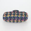 CHANEL Chain Shoulder Bag Tweed Blue Gold CC Auth 134856M-5