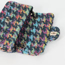 CHANEL Chain Shoulder Bag Tweed Blue Gold CC Auth 134856M-20