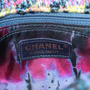 CHANEL Chain Shoulder Bag Tweed Blue Gold CC Auth 134856SM-21