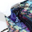 CHANEL Chain Shoulder Bag Tweed Blue Gold CC Auth 134856M-23