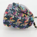 CHANEL Chain Shoulder Bag Tweed Blue Gold CC Auth 134856M-4