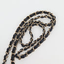 CHANEL Chain Shoulder Bag Tweed Blue Gold CC Auth 134856M-8