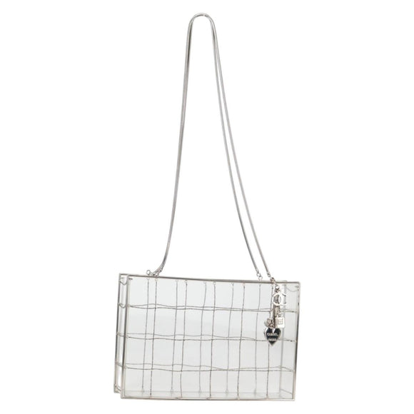 CHANEL Chain Tote Bag plastic Clear CC Auth 134859M