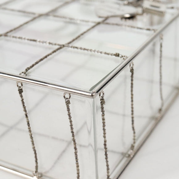 CHANEL Chain Tote Bag plastic Clear CC Auth 134859M