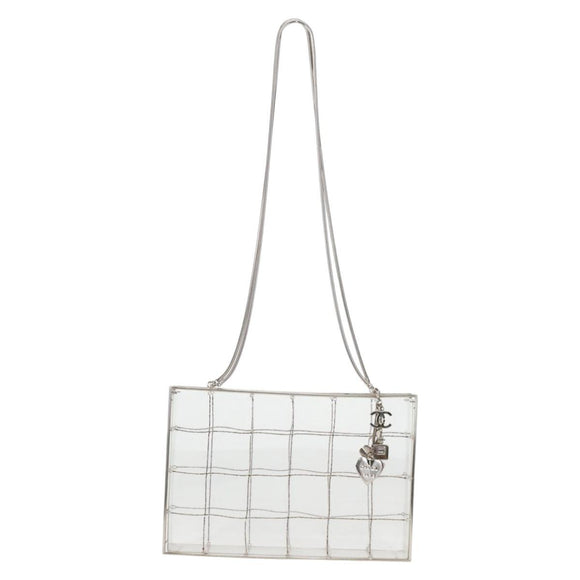 CHANEL Chain Tote Bag plastic Clear CC Auth 134859M
