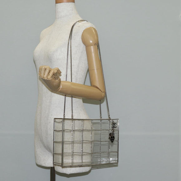 CHANEL Chain Tote Bag plastic Clear CC Auth 134859M