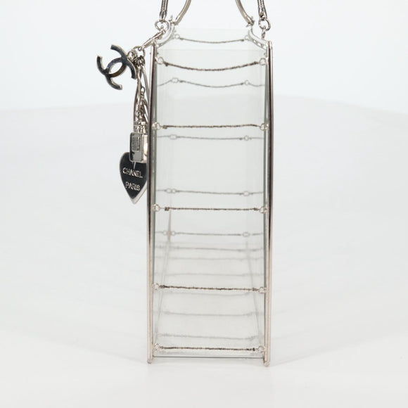 CHANEL Chain Tote Bag plastic Clear CC Auth 134859M