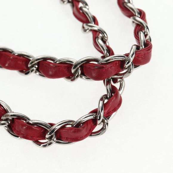 CHANEL Chain Tote Bag No5 Canvas Navy Silver CC Auth 134860V