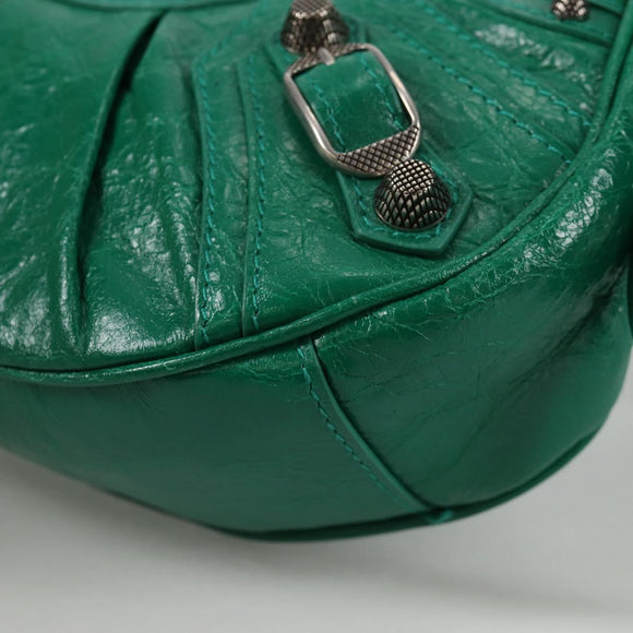 BALENCIAGA Le Cagole XS Shoulder Bag Leather 2way Green 671309 Auth 134862M