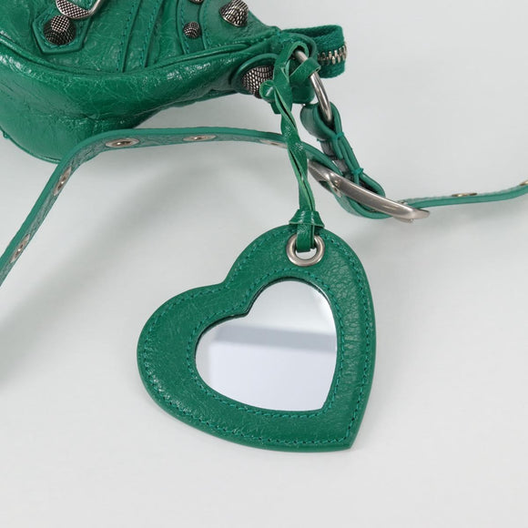 BALENCIAGA Le Cagole XS Shoulder Bag Leather 2way Green 671309 Auth 134862M