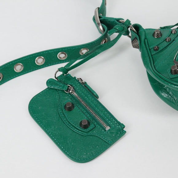 BALENCIAGA Le Cagole XS Shoulder Bag Leather 2way Green 671309 Auth 134862M