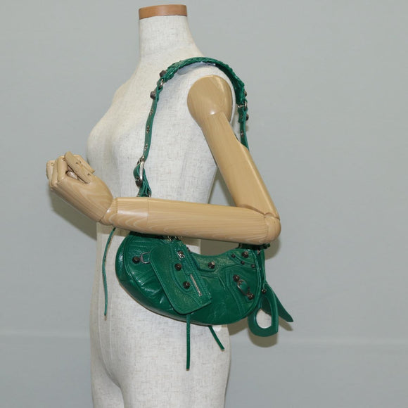 BALENCIAGA Le Cagole XS Shoulder Bag Leather 2way Green 671309 Auth 134862SAM