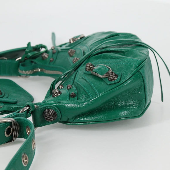 BALENCIAGA Le Cagole XS Shoulder Bag Leather 2way Green 671309 Auth 134862M