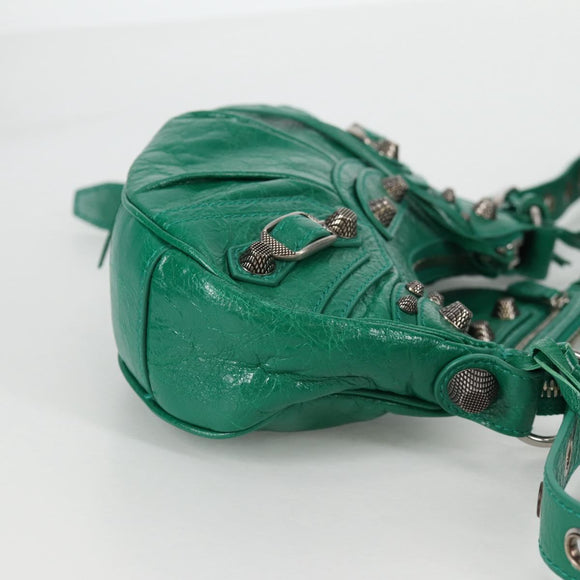 BALENCIAGA Le Cagole XS Shoulder Bag Leather 2way Green 671309 Auth 134862M