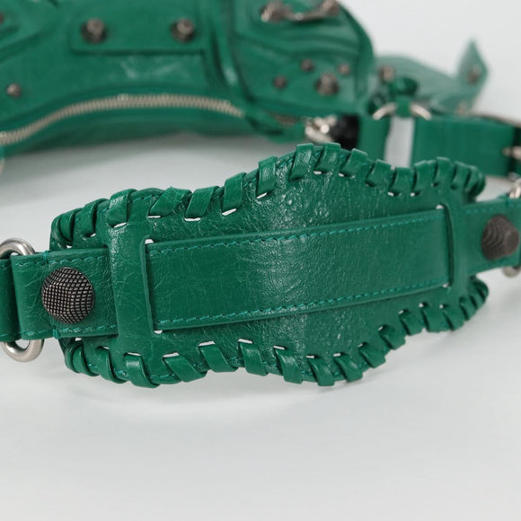 BALENCIAGA Le Cagole XS Shoulder Bag Leather 2way Green 671309 Auth 134862M