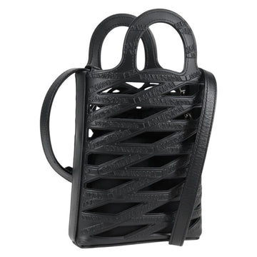 BALENCIAGA Hand Bag Leather 2way Black 660787 Auth 134863V