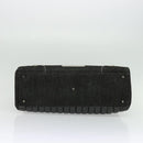 Christian Dior Montaigne Tote Bag Leather Canvas Black Silver Auth 134865-10