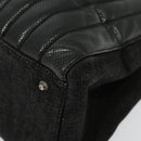 Christian Dior Montaigne Tote Bag Leather Canvas Black Silver Auth 134865-14