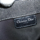 Christian Dior Montaigne Tote Bag Leather Canvas Black Silver Auth 134865-16