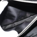 Christian Dior Montaigne Tote Bag Leather Canvas Black Silver Auth 134865-21