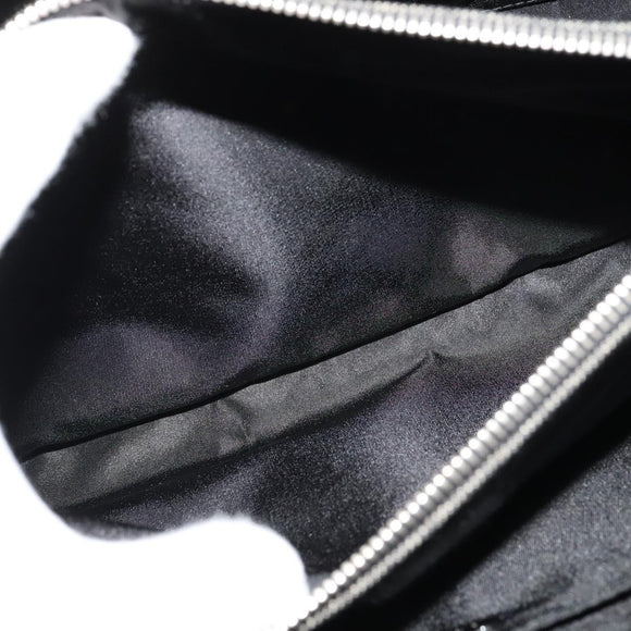 Christian Dior Montaigne Tote Bag Leather Canvas Black Silver Auth 134865