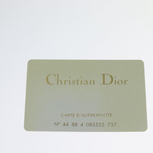 Christian Dior Montaigne Tote Bag Leather Canvas Black Silver Auth 134865