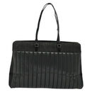 Christian Dior Montaigne Tote Bag Leather Canvas Black Silver Auth 134865-3