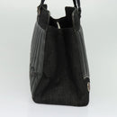 Christian Dior Montaigne Tote Bag Leather Canvas Black Silver Auth 134865-4