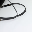 Christian Dior Montaigne Tote Bag Leather Canvas Black Silver Auth 134865-7