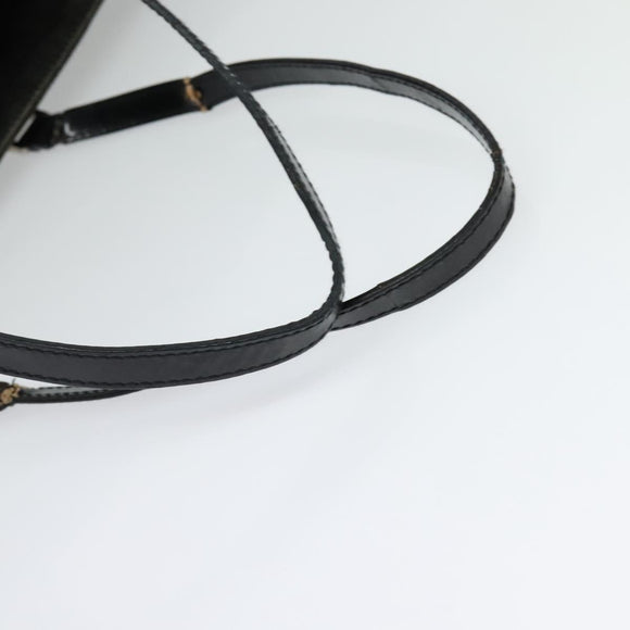 Christian Dior Montaigne Tote Bag Leather Canvas Black Silver Auth 134865