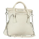 Maison Margiela 5AC Mini Hand Bag Leather 2way White Silver Auth 134868-1