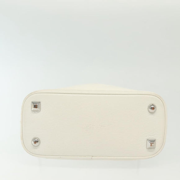 Maison Margiela 5AC Mini Hand Bag Leather 2way White Silver Auth 134868