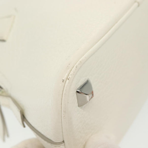 Maison Margiela 5AC Mini Hand Bag Leather 2way White Silver Auth 134868