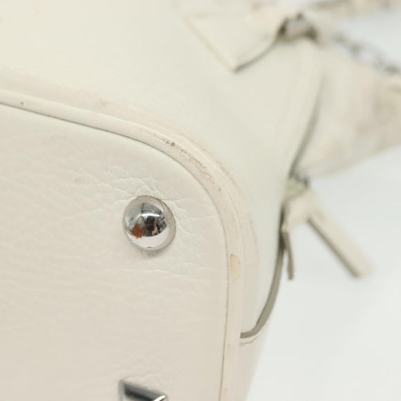 Maison Margiela 5AC Mini Hand Bag Leather 2way White Silver Auth 134868